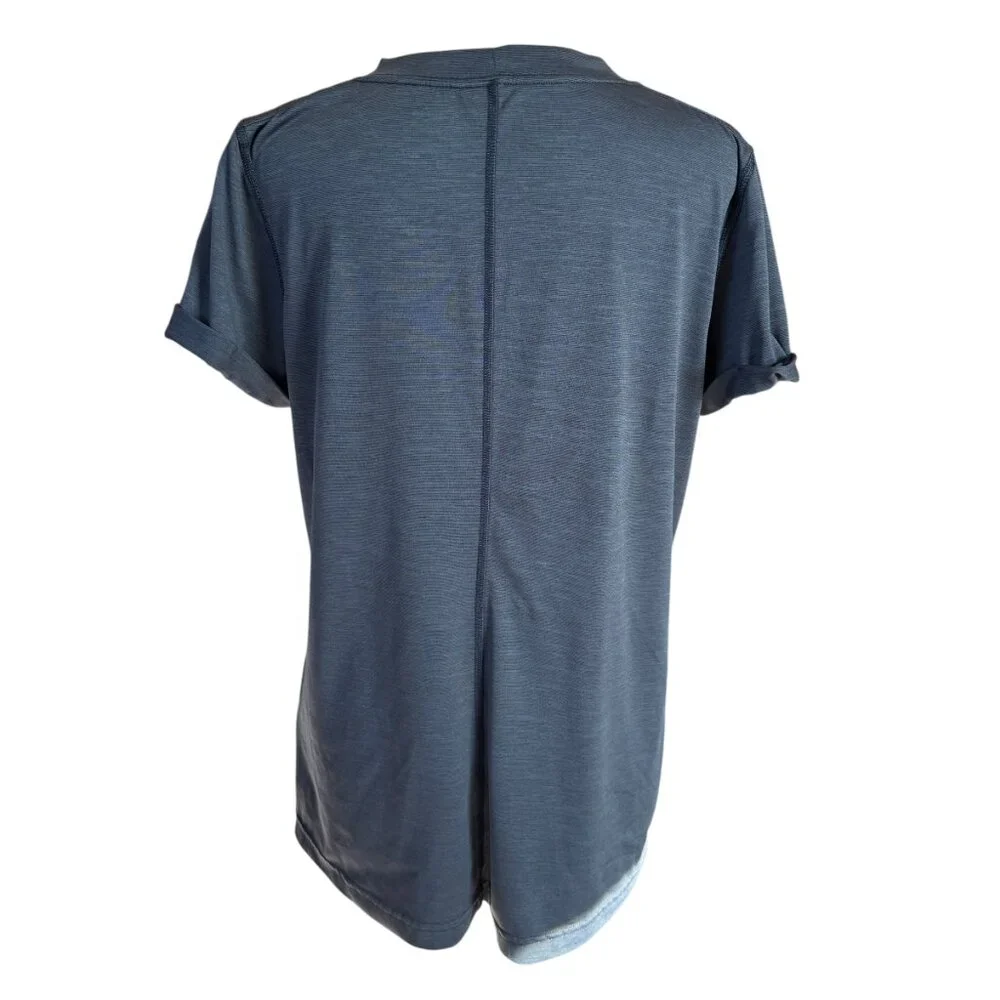 The North Face women's t-shirt grayish blue short sleeve v-neck activewear L - Picture 4 of 10